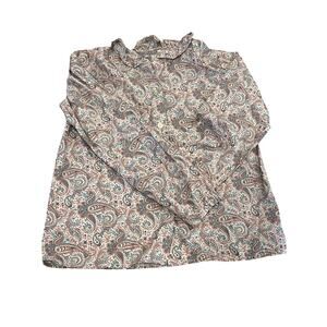 Olive Juice Girls’ Paisley Ruffle Blouse - 100% Cotton, Size 10